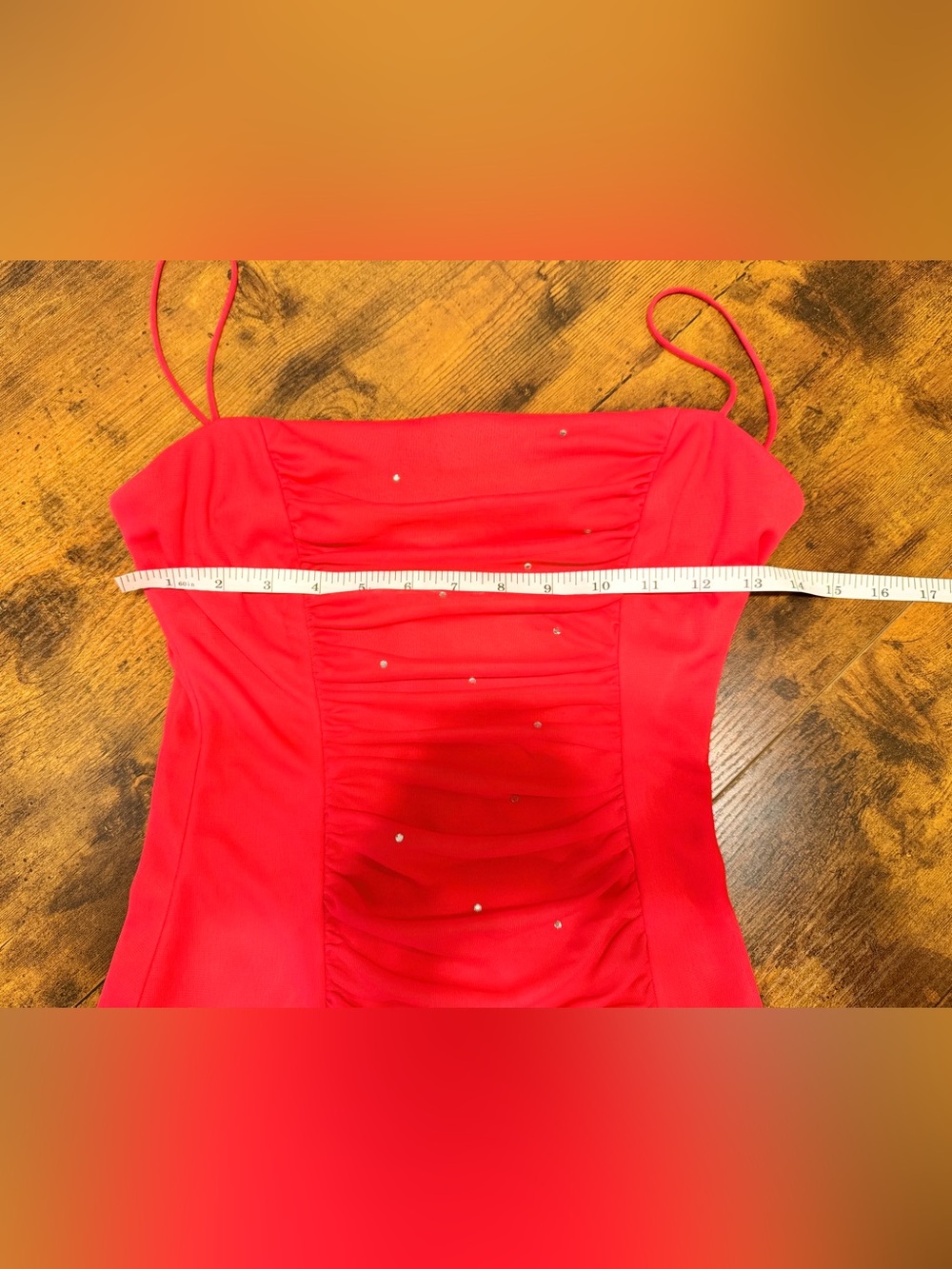 Vintage Y2K Rampage Red Ruched Mini Dress M Formal Vacation Party Romantic 90s - Picture 9 of 11